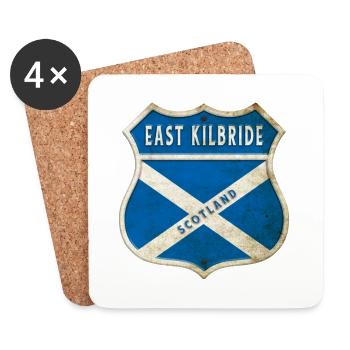 East Kilbride Scotland coat of arms flag design - Coasters (set of 4) - white - Front