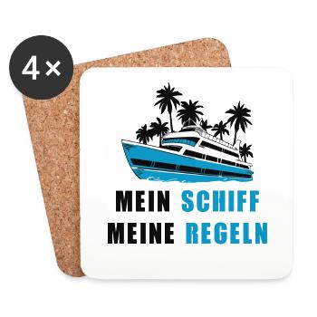 Mein Boot meine Regeln - Untersetzer (4er-Set) - Weiß - Vorne