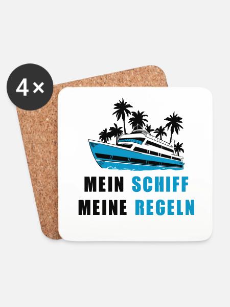 Mein Boot meine Regeln - Untersetzer (4er-Set) - Weiß