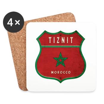 Tiznit Marokko Wappen Flaggen Design - Untersetzer (4er-Set) - Weiß - Vorne
