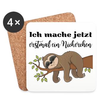 Ich mache jetzt erstmal ein Nickerchen - Untersetzer (4er-Set) - Weiß - Vorne