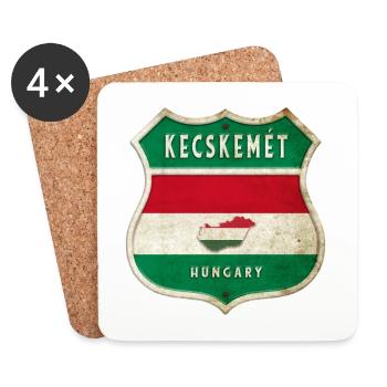 Design du drapeau de la Hongrie à Kecskemét - Dessous de verre (lot de 4) - blanc - Devant