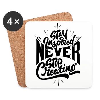 Stay inspired never stop creating - Coasters (set of 4) - white - Front