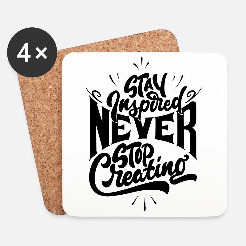 Stay inspired never stop creating - Untersetzer (4er-Set) - Weiß