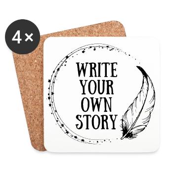 write your own story - Untersetzer (4er-Set) - Weiß - Vorne