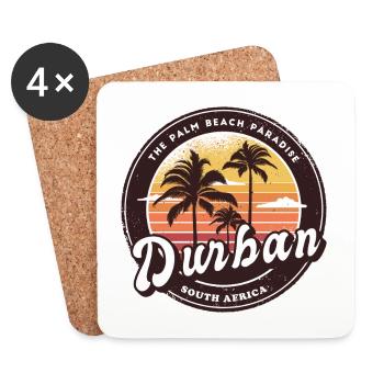 Durban Südafrika Palmen Design - Untersetzer (4er-Set) - Weiß - Vorne