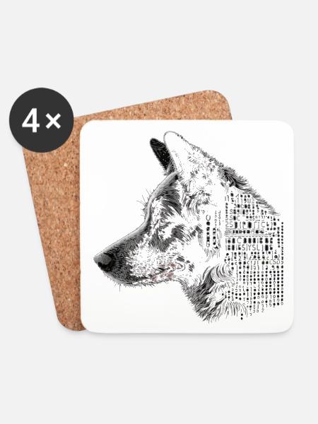 ASCII Dog - Untersetzer (4er-Set) - Weiß