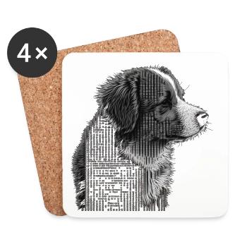 ASCII Dog - Untersetzer (4er-Set) - Weiß - Vorne