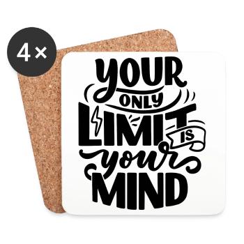 YOUR ONLY LIMIT IS YOUR MIND - Coasters (set of 4) - white - Front