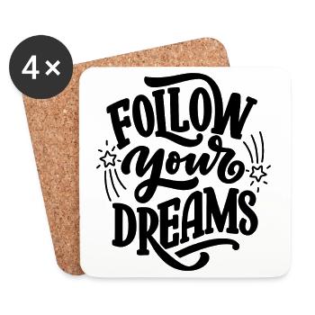 Follow your dreams - Coasters (set of 4) - white - Front