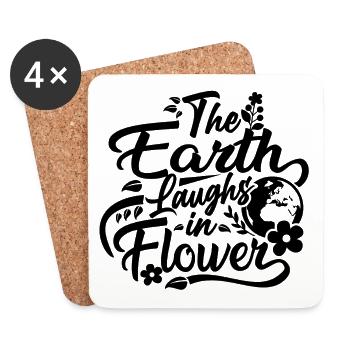 La terre rit en fleur - Dessous de verre (lot de 4) - blanc - Devant