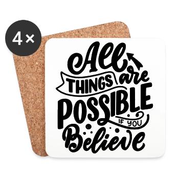 TOUT EST POSSIBLE SI VOUS CROYEZ - Dessous de verre (lot de 4) - blanc - Devant