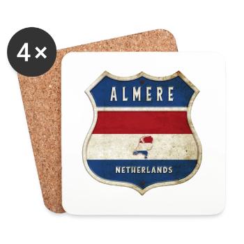 Design du blason d'Almere, Pays-Bas - Dessous de verre (lot de 4) - blanc - Devant