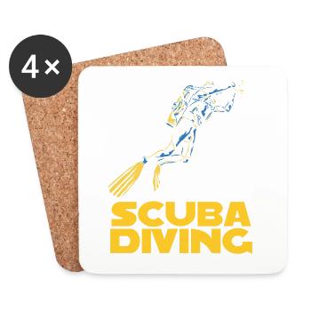 Design de Scuba Diver Instructeur - Dessous de verre (lot de 4) - blanc - Devant