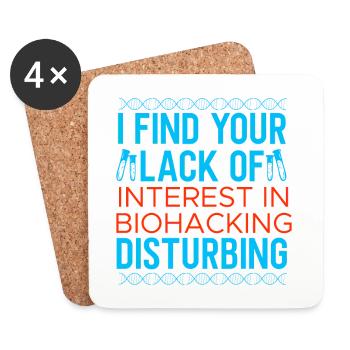 Conception de biohacking - Dessous de verre (lot de 4) - blanc - Devant
