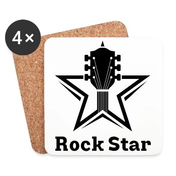 Rock Star - Dessous de verre (lot de 4) - blanc - Devant