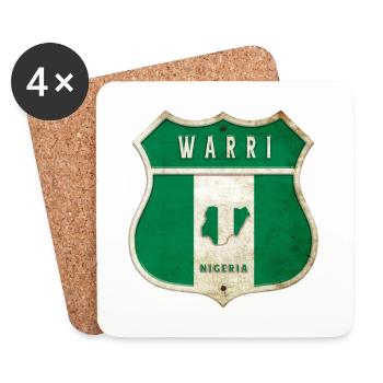 Design du drapeau du Nigéria de Warri - Dessous de verre (lot de 4) - blanc - Devant