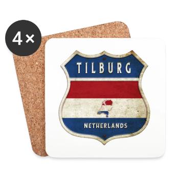 Tilburg Niederlande Wappen Design - Untersetzer (4er-Set) - Weiß - Vorne