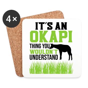 Ist ein Okapi - Untersetzer (4er-Set) - Weiß - Vorne