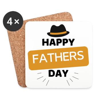 Cadeau Fête des pères - Papa est le meilleur / Fête des hommes - Dessous de verre (lot de 4) - blanc - Devant