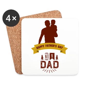 Cadeau Fête des pères - Papa est le meilleur / Fête des hommes - Dessous de verre (lot de 4) - blanc - Devant