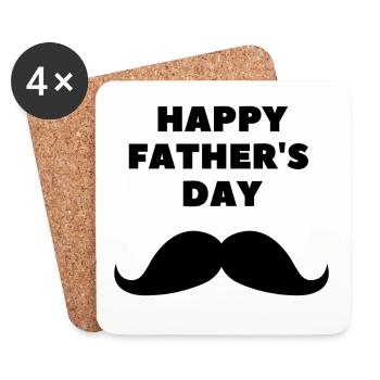 Cadeau Fête des pères - Papa est le meilleur / Fête des hommes - Dessous de verre (lot de 4) - blanc - Devant