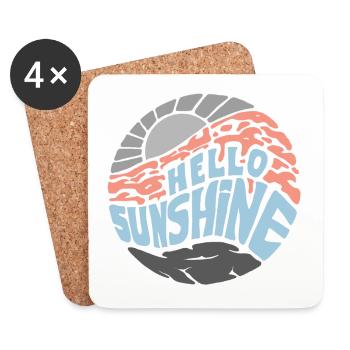 Hello Sunshine! Summer, sun, holidays - Coasters (set of 4) - white - Front