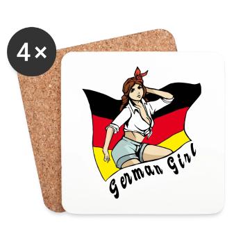 Germany Girl Flag Design - Coasters (set of 4) - white - Front