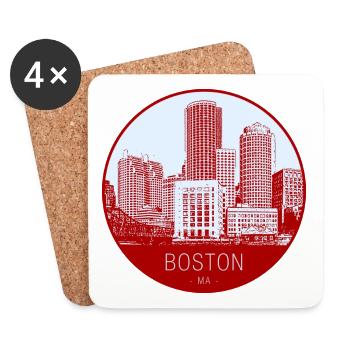Cercle d’horizon de Boston - Dessous de verre (lot de 4) - blanc - Devant
