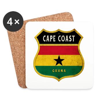 Cape Coast Ghana coat of arms flag design - Coasters (set of 4) - white - Front