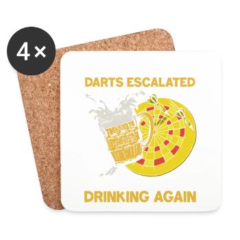 Dart beer pub design - Coasters (set of 4) - white - Front
