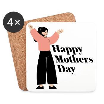 Happy Mothers Day - Untersetzer (4er-Set) - Weiß - Vorne
