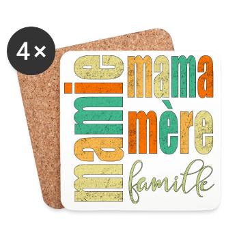 MAMIE MAMA FAMILLE MÈRE - Dessous de verre (lot de 4) - blanc - Devant