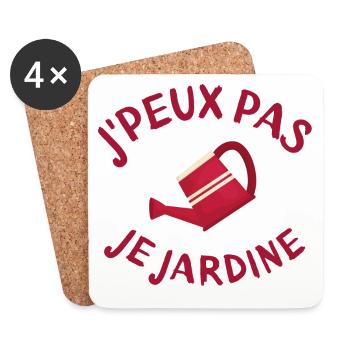 jardinage, jardiner, jardinier, super jardinier - Dessous de verre (lot de 4) - blanc - Devant