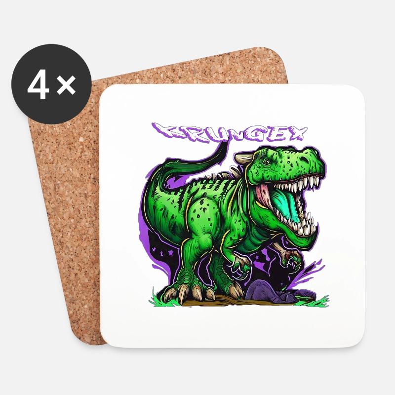 Dinosaurus - Coasters (set of 4) - white