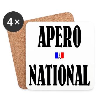 Apéro National Nationalité Française - Dessous de verre (lot de 4) - blanc - Devant