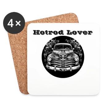 Hotrod Lover - Untersetzer (4er-Set) - Weiß - Vorne