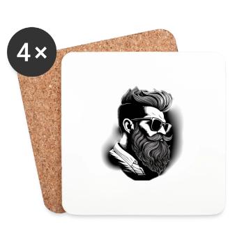 no Hipster white - Coasters (set of 4) - white - Front