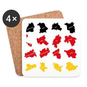 Drapeau des États allemands - Dessous de verre (lot de 4) - blanc - Devant