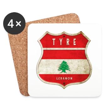 Tyre Lebanon coat of arms flag design - Coasters (set of 4) - white - Front