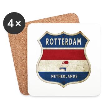 Rotterdam Netherlands coat of arms design - Coasters (set of 4) - white - Front