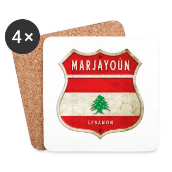Marjayoun Lebanon coat of arms flags design - Coasters (set of 4) - white - Front