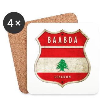 Baabda Lebanon coat of arms flag design - Coasters (set of 4) - white - Front