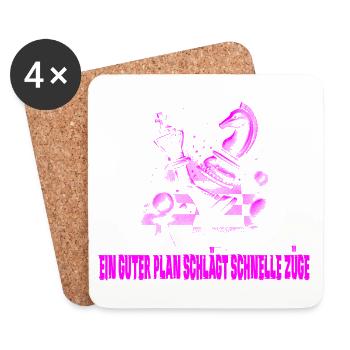 Schach Design - Untersetzer (4er-Set) - Weiß - Vorne