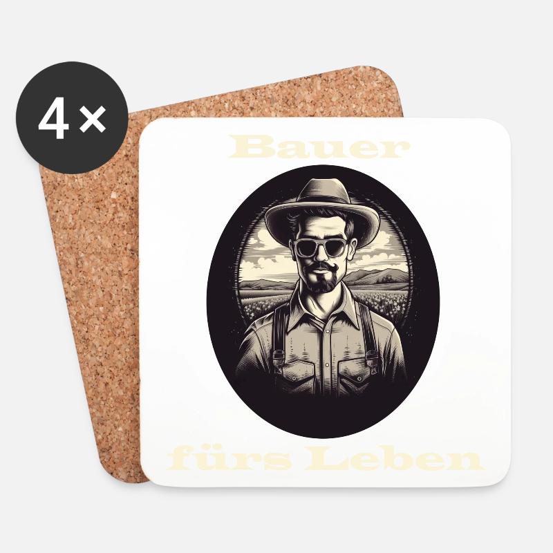 Bauer fürs Leben weiß - Untersetzer (4er-Set) - Weiß