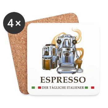 Espresso Italien Design - Untersetzer (4er-Set) - Weiß - Vorne
