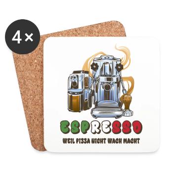 Espresso Italien Design - Untersetzer (4er-Set) - Weiß - Vorne