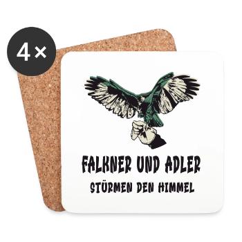 Falknerei Adler Design - Untersetzer (4er-Set) - Weiß - Vorne