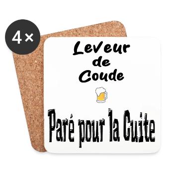 Leveur de Coude Paré pour la Cuite - Dessous de verre (lot de 4) - blanc - Devant