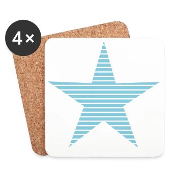 STAR. STARS. STAR. FEAST. ANNIVERSARY. CHRISTMAS - Coasters (set of 4) - white - Front